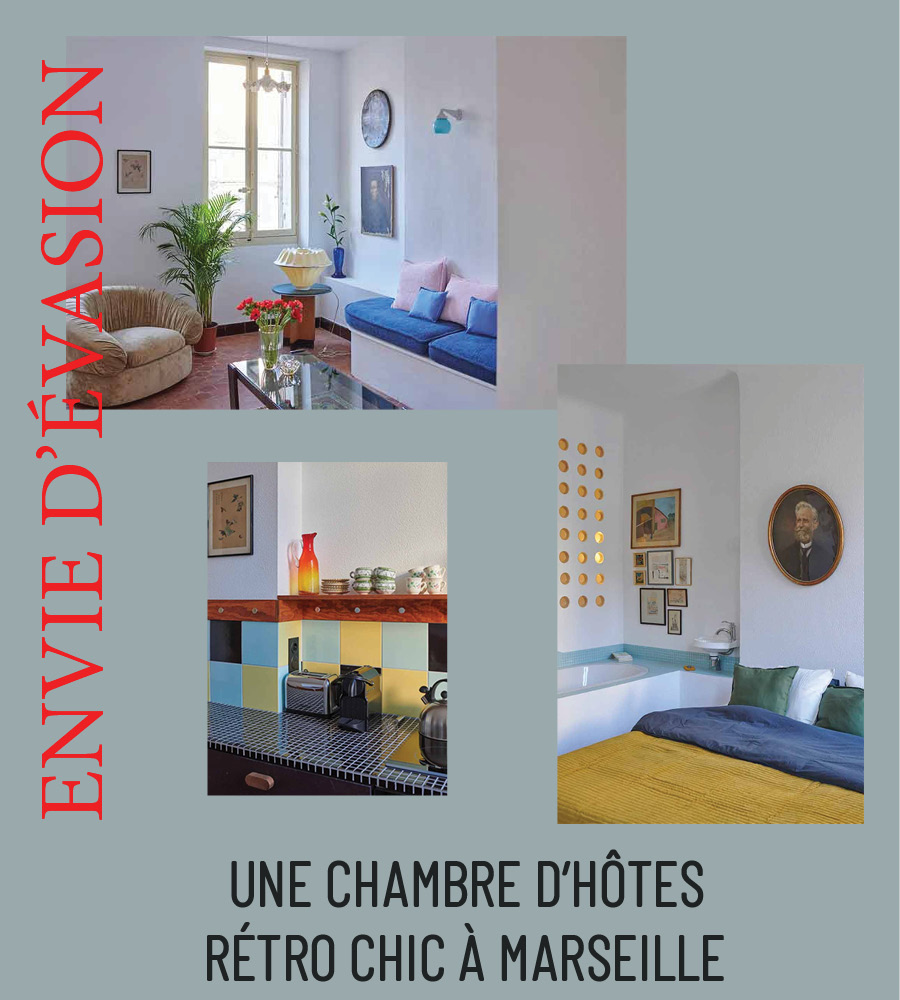 UNE CHAMBRE D’HÔTES RÉTRO CHIC À MARSEILLE
bit.ly/4ePDCE0
S'il vous prenait l'envie d'un séjour à Marseille, je vous ai dégoté cet appartement sur Airbnb au look rétro chic. C'est un peu de bric et de broc, mais soigné. J'aime beaucoup ce type de déco, un peu nostalgique