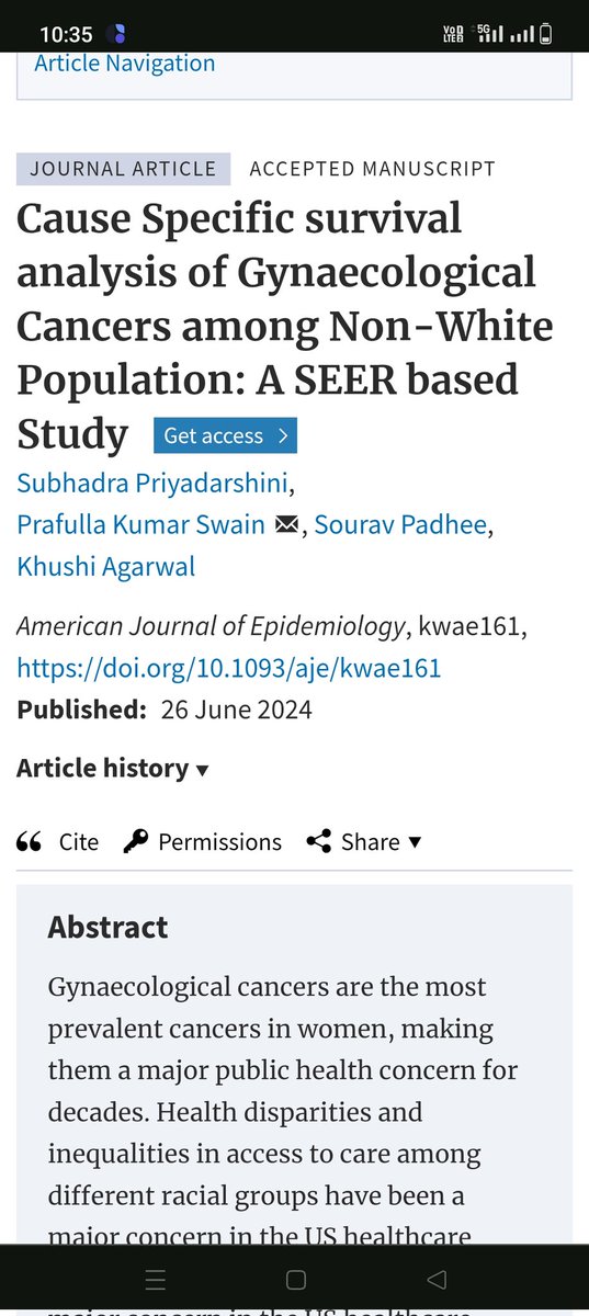 One of our recent publications appeared in the American Journal of Epidemiology (IF 5.1). Congratulations to all my co-authors #CancerResearch #CancerAwareness #Cancer #aje 
<a href="/MoHFW_INDIA/">Ministry of Health</a> 
academic.oup.com/aje/advance-ar…