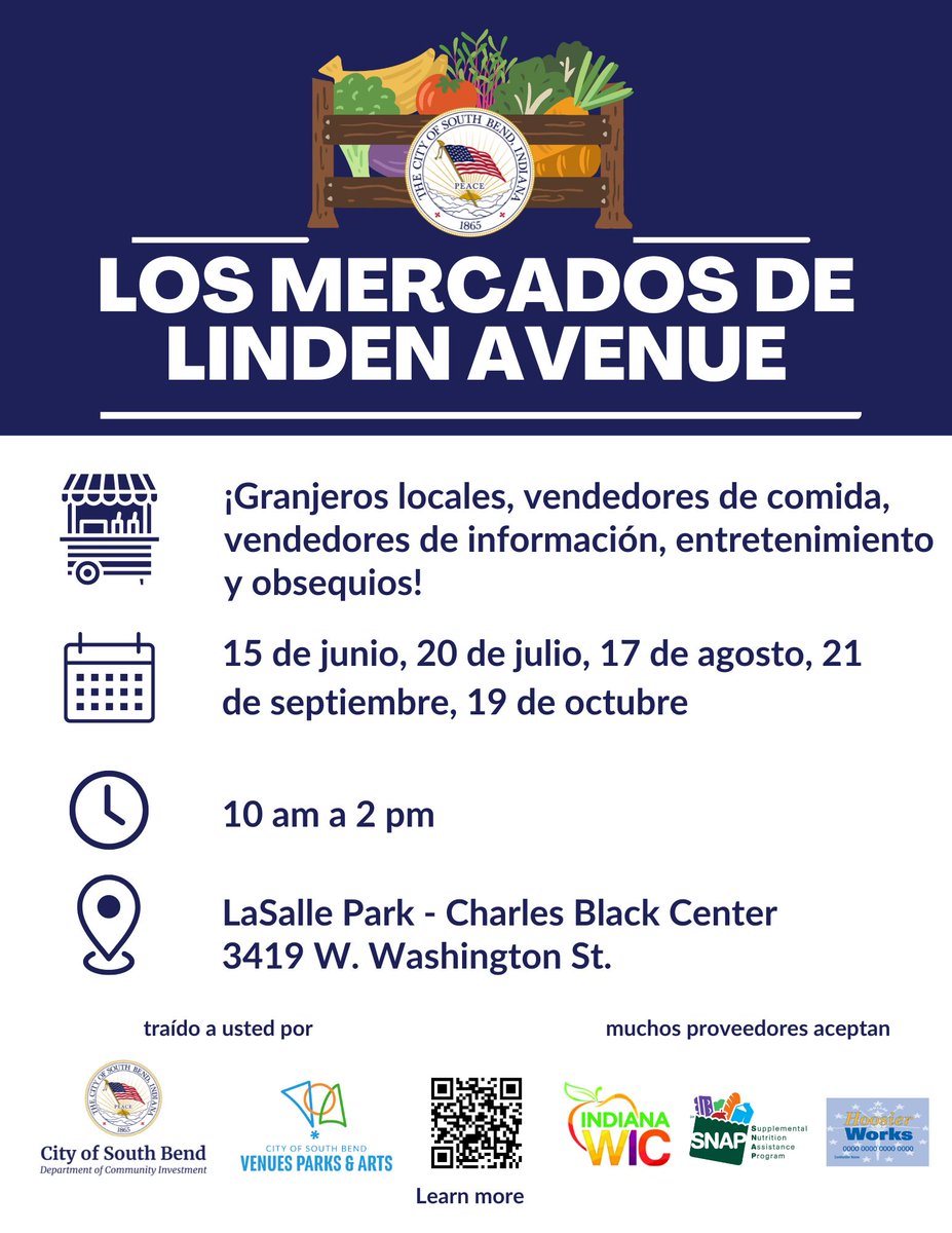 Come join us for the Linden Avenue Farmer's Market on July 20! The markets will take place on the third Saturday of every month until October and will feature local food vendors, farmers, a live DJ, and other family-friendly interactive entertainment at the Charles Black Center.