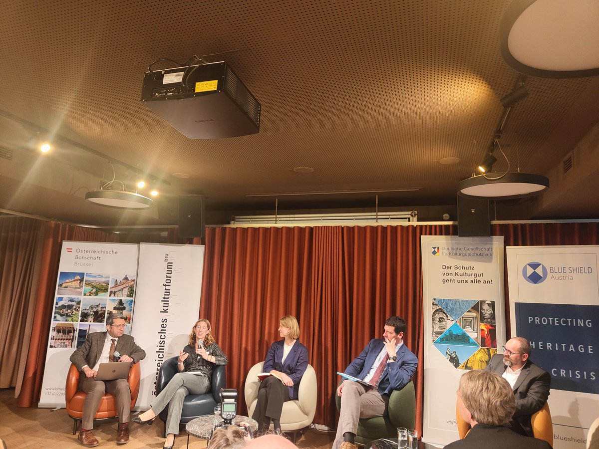 AnneGrady8's tweet image. Commemorating 70 years of the Hague Convention for the Protection of Cultural Property in the Event of Armed Conflict. Aptly named "Milestones &amp;amp; way to go" #hagueconvention #culturematters #EuropeForCulture #unesco #bluesheild #Fraunhofer #AustrianEmbassy