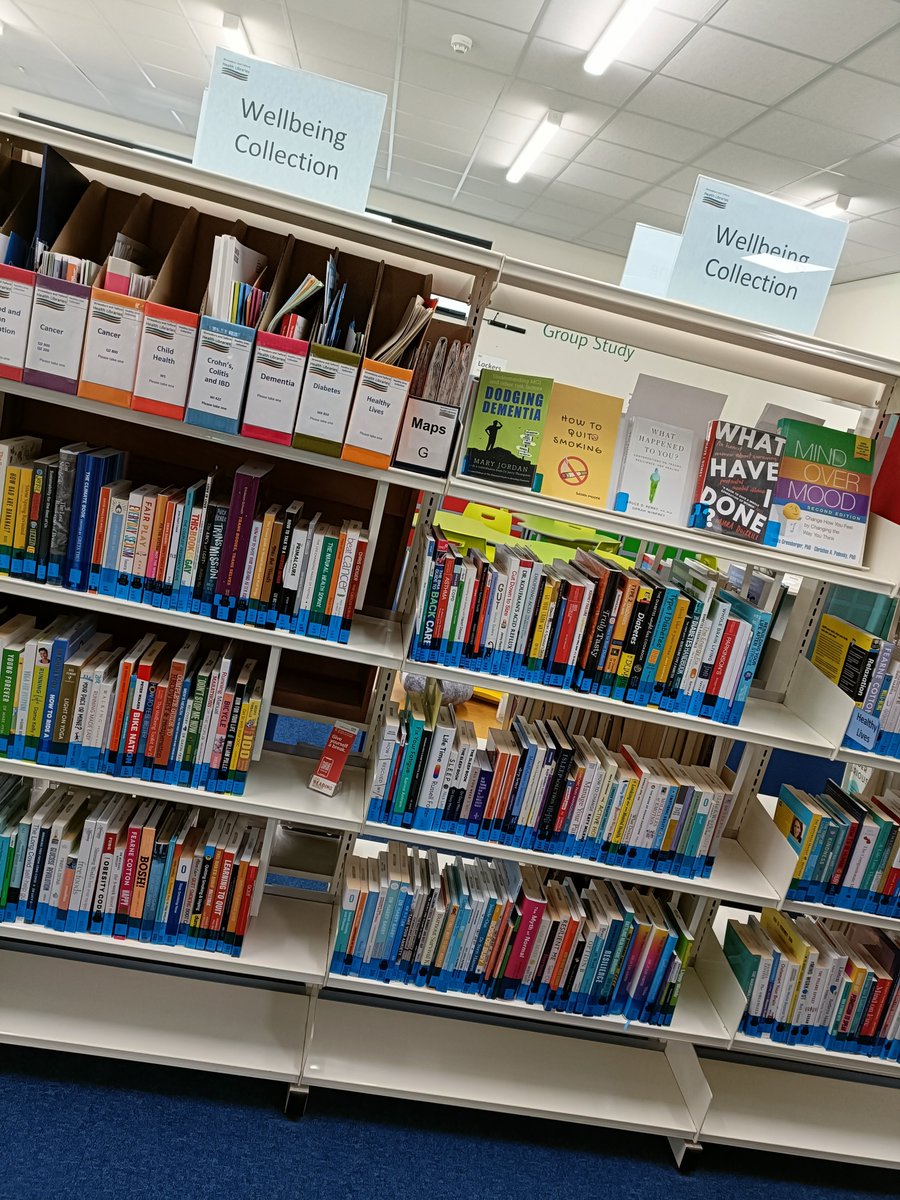 Today's focus for #ValuesWeek <a href="/sathNHS/">SaTH</a> is Caring. 
We have a Wellbeing collection of books at both libraries dedicated to helping staff learn more about a variety of physical and mental health conditions and many self-help and wellbeing titles. All trust staff are welcome!