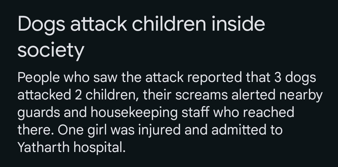 ResidentKVGN's tweet photo. Kendriya Vihar Greater Noida
02-July-2024

Stray Dogs bites and injures a 5 years old girl inside society, child taken to Yatharth hospital.

GNIDA is requested to do something about the stray dog menace in KVGN.

@OfficialGNIDA
@dmgbnagar
@dr_maheshsharma 
@NowNoida https://t.co/x4hmGOy7d6