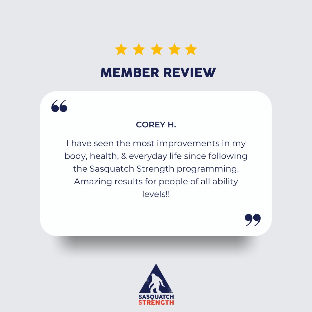 strongsasquatch's tweet photo. We love our members! See you in the gym! 
.
.
. 
#memberspotlight #membertestimonials #community #weloveourmembers #sasquatchstrong #sasquatchcommunity #sasquatchstrength #greatprogramming #mobility #workout #fitness #motivation #gym #fitspo https://t.co/hK3d48DFdz