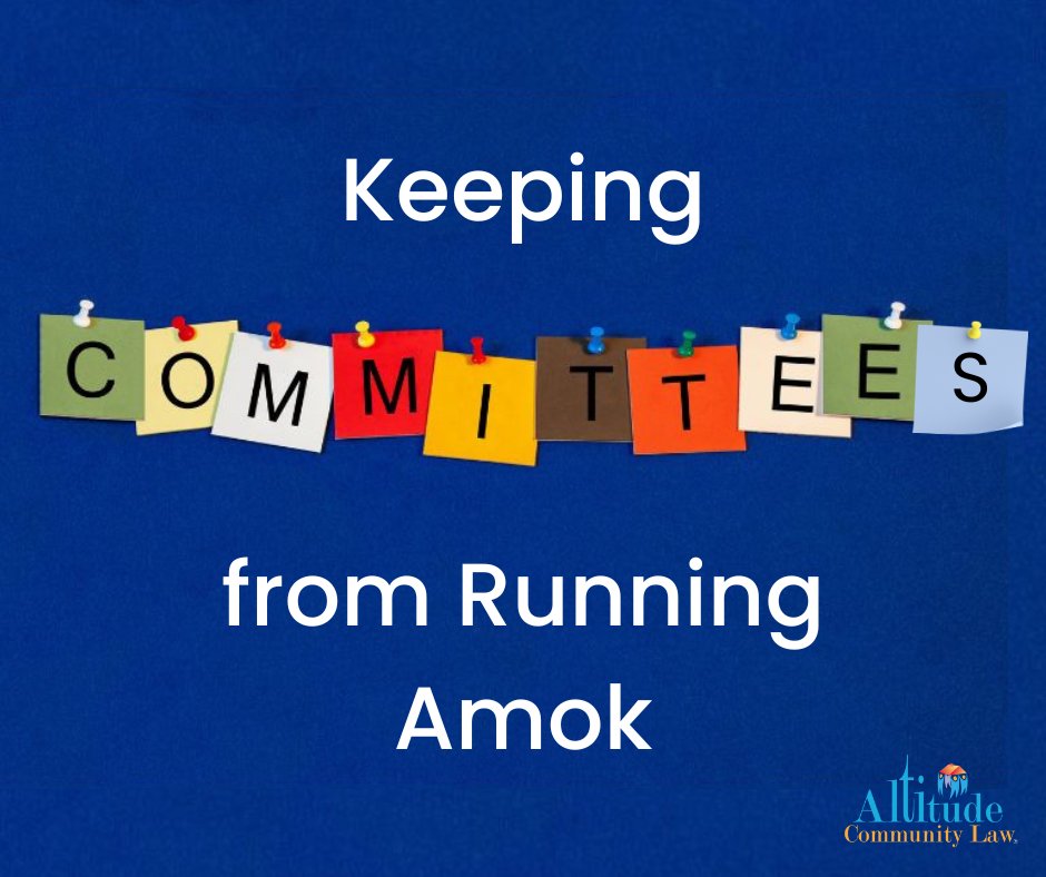 AltitudeLaw's tweet photo. Don’t let your committees run amok! Complete Elina Gilbert’s checklist in her latest article to ensure your next committee is successful! https://t.co/NZUoogvlHq
#HOALaw #HOAEducation #HOAManager #ColoradoHOA #HOAAttorney #HOABoard #HOACommittees #HOAChecklist https://t.co/i2PDViEfHh