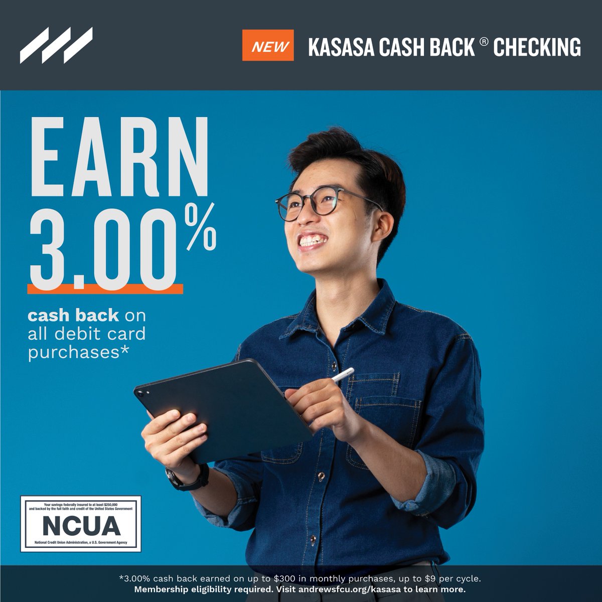 What’s the best thing about a Kasasa Cash Back checking account? The fact that it makes earning money so effortless! 

Earn 3% cash back on your debit card purchases! Learn how: bit.ly/3NTsNoR