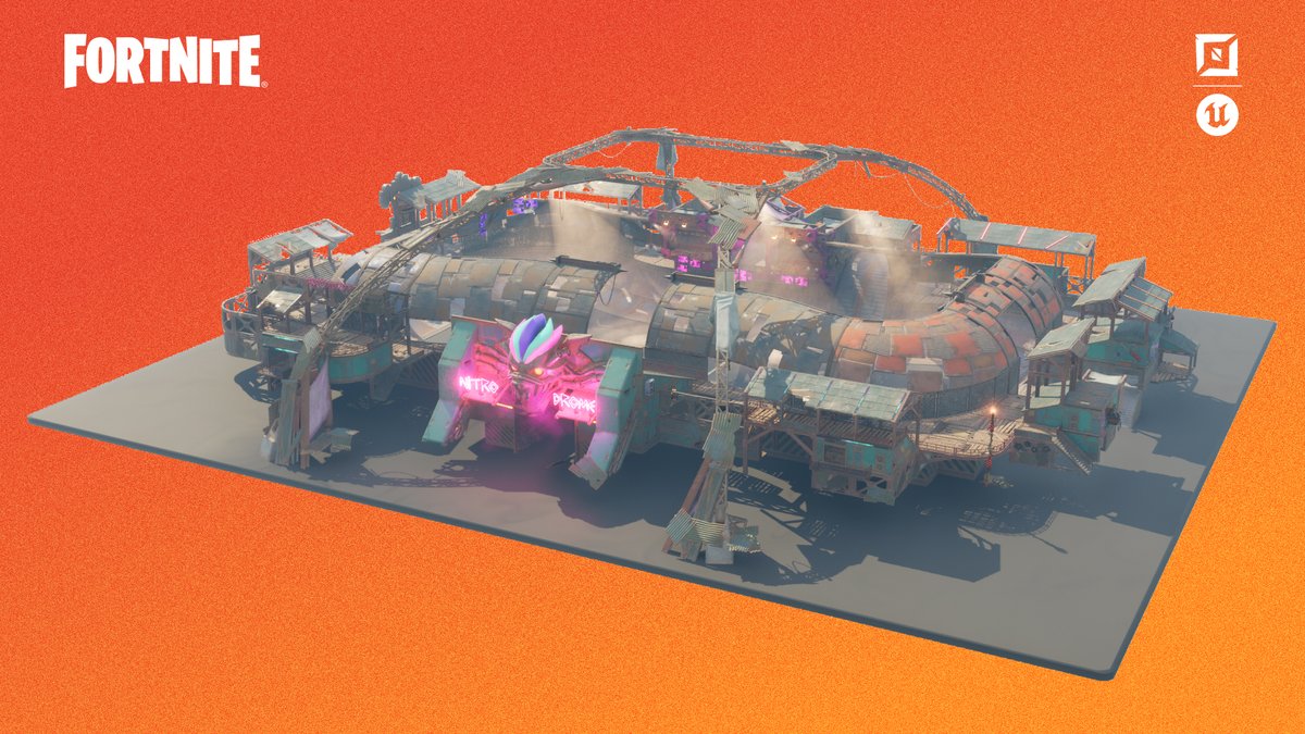 FNCreate's tweet image. Add a little chaos and destruction to your island 💥

The Nitrodrome Prefab and Galleries are here!