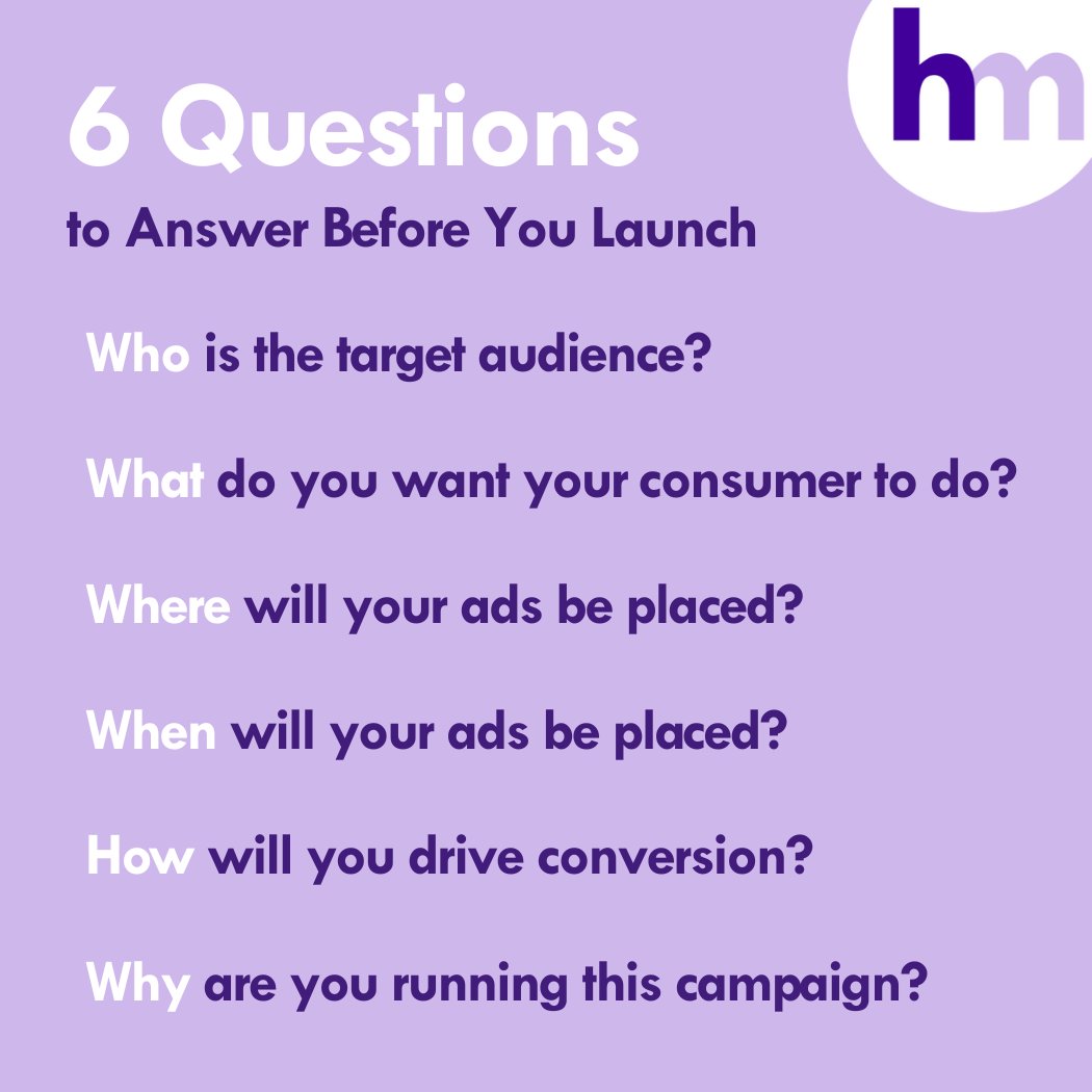 Launching a successful marketing campaign starts with asking the right questions.

What are your main goals for your next campaign? Let's achieve them together!

#MarketingStrategy #EffectiveAdvertising #BusinessGrowth