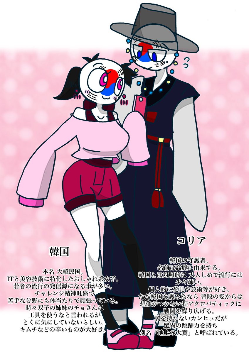 Yamauzu0210's tweet photo. 祖国と守護者【🇰🇷🇭🇺🇱🇻🇸🇪】

 #カントリーヒューマンズ  #CountryHumans  #祖国と守護者 https://t.co/rIsSNG4NZX