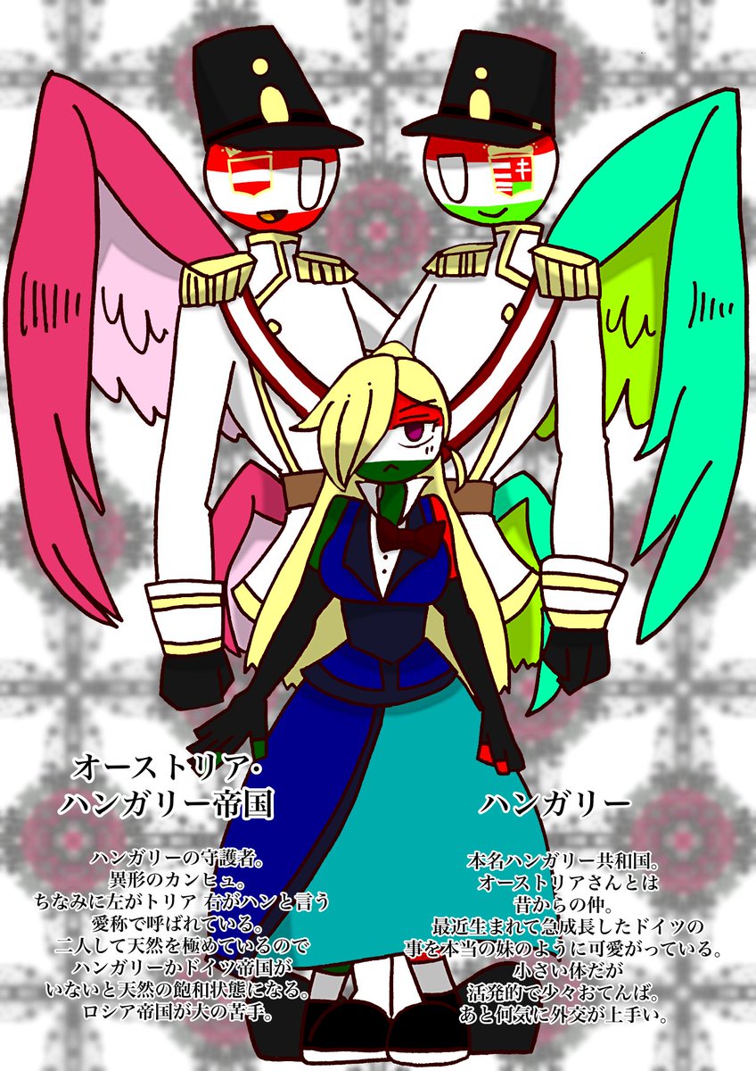Yamauzu0210's tweet photo. 祖国と守護者【🇰🇷🇭🇺🇱🇻🇸🇪】

 #カントリーヒューマンズ  #CountryHumans  #祖国と守護者 https://t.co/rIsSNG4NZX