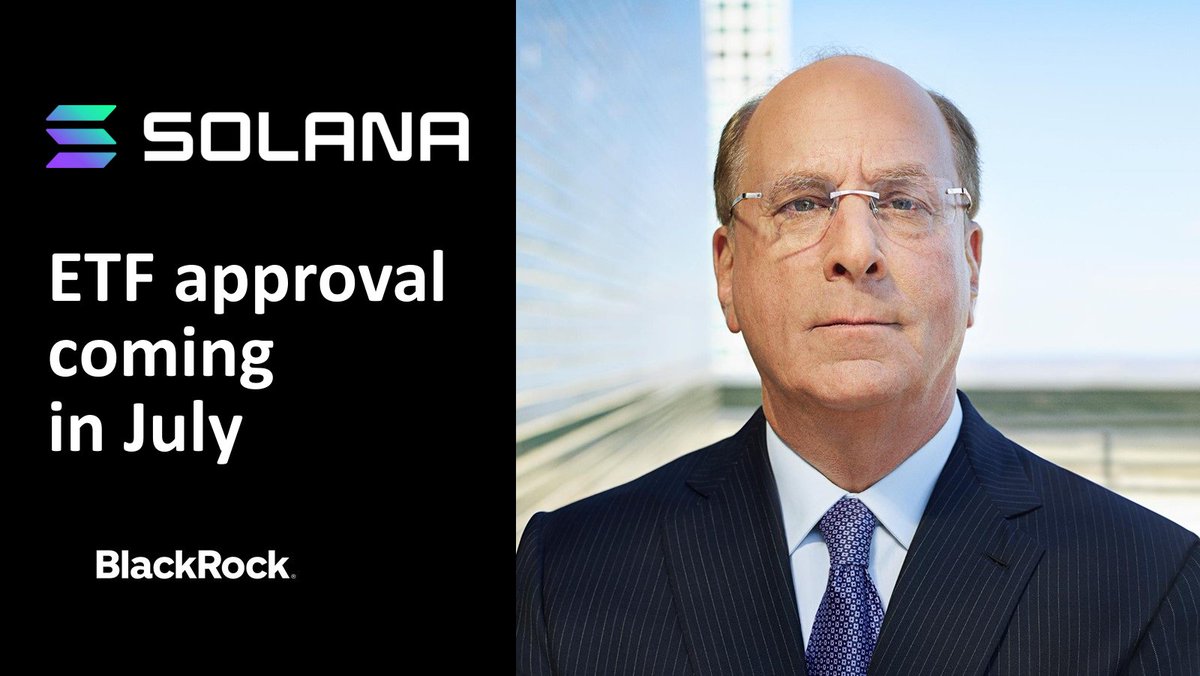 🚨 BlackRock is applying for $SOL ETF in July!

During a call with investors on July 1, BlackRock's CEO alluded to an upcoming Solana ETF.

Solana Summer is coming, make sure you're prepared for the next x100👇🧵