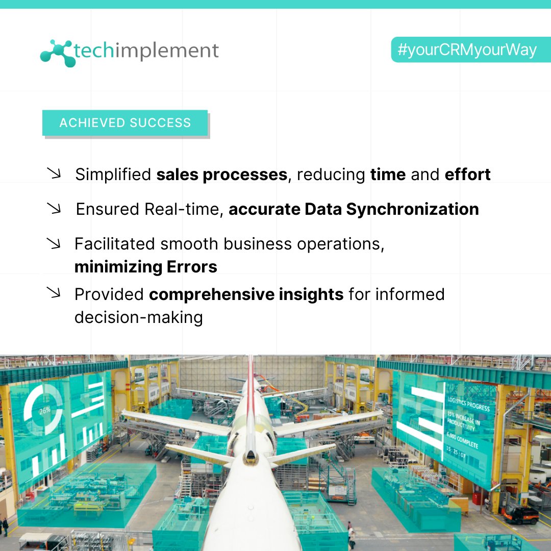 TechImplement's tweet image. Discover how Tech Implement deployed D365 for an aerospace spare parts provider to transform their sales and operations.
👉 Read the full case study: bit.ly/4eK4Gol
#TechImplement #CRMIntegration #Aerospace #SalesEfficiency #CaseStudy