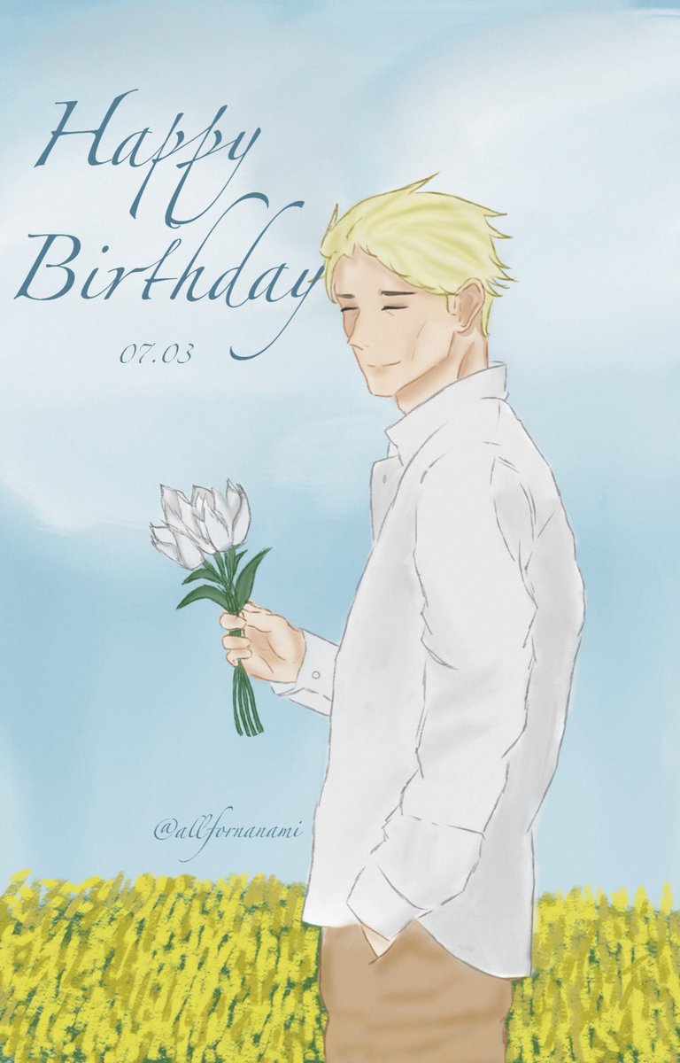 allfornanami's tweet photo. happy birthday to the best man in the world #七海建人誕生祭2024 #呪術廻戦 #nanamikento #jjk https://t.co/sbWuYAMacN
