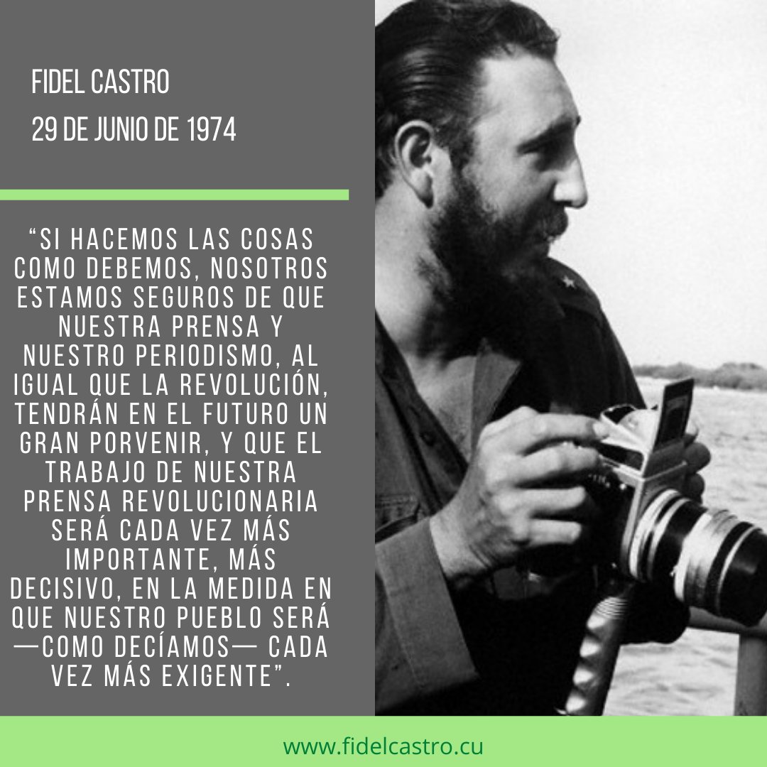 #FidelCastro “Si hacemos las cosas como debemos, nosotros estamos seguros de que nuestra prensa y nuestro periodismo, al igual que la Revolución, tendrán en el futuro un gran porvenir...”.
#CubaMined