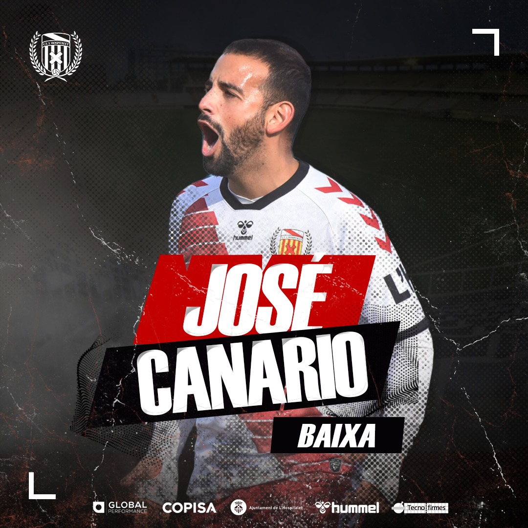 [BAIXA]

José 'Canario' deixa de ser jugador del <a href="/CELHospitalet/">CE L'Hospitalet</a>. Ha jugat 1⃣9⃣7⃣ partits oficials sent el 13è jugador que més vegades ha vestit la franja, amb 3⃣8⃣ gols.

🏆Golejador en el darrer ascens a 2a 'B' i campió de Copa Catalunya.

🫂 Cana, gracias por tanto!