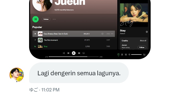 WN. terharu banget sama tuan taste "habis dengerin lagu yang lu post" 🥺🥀🥺🥀🥺