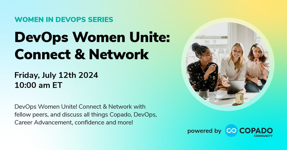blancavleon's tweet photo. Join us for the upcoming Copado Women in DevOps Committee networking event
DevOps Women Unite: Connect & Network!
Please join us for an interactive networking session and support group. RSVP at https://t.co/7OAjls4ns0
#CopadoChampion
#CopadoMentorship
#WomenInDevOps https://t.co/8iHIR1rmua