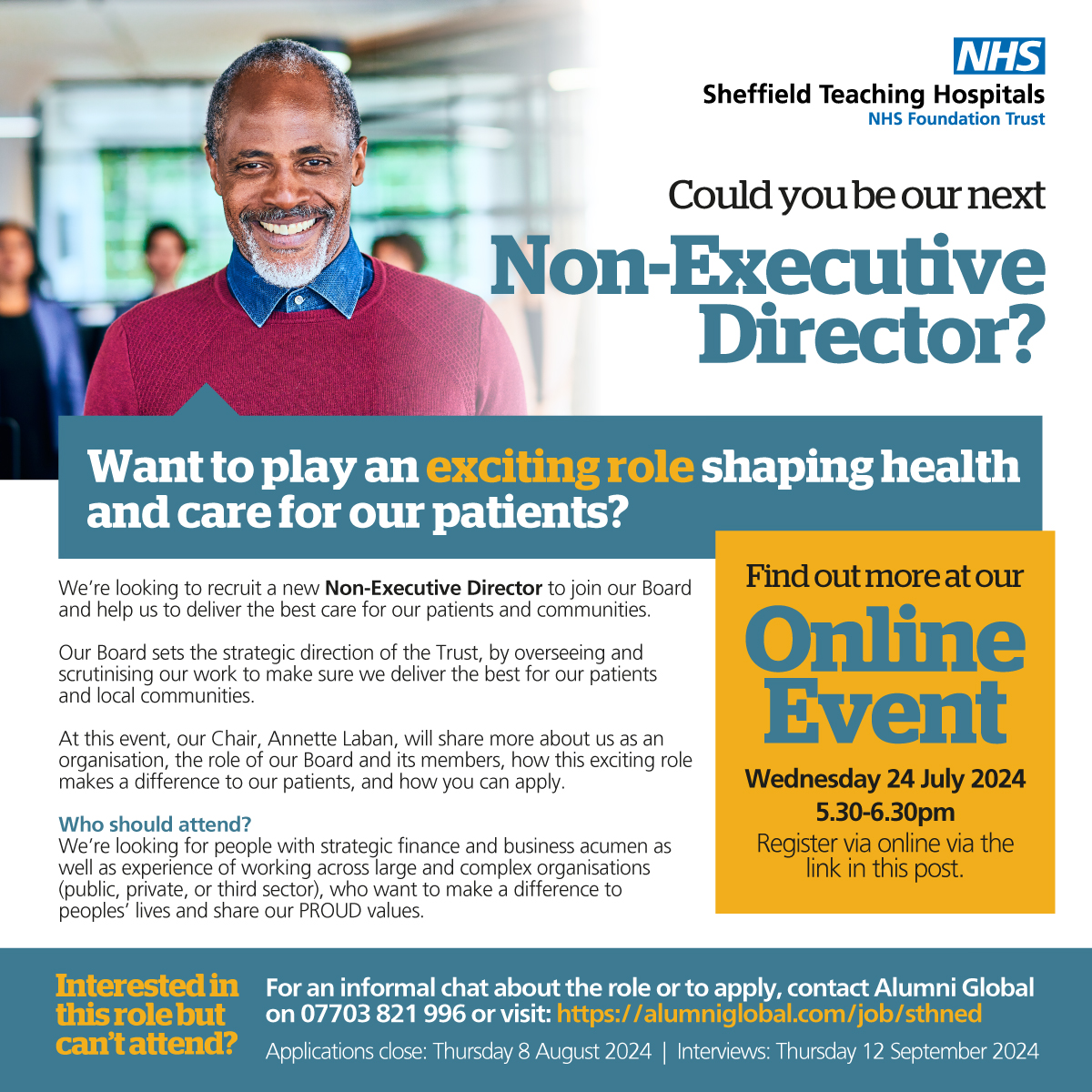 We're looking for a senior #Finance or #Business professional to join our Board!

Want to learn more? Sign up to our online event 👇
buytickets.at/sheffieldteach…
