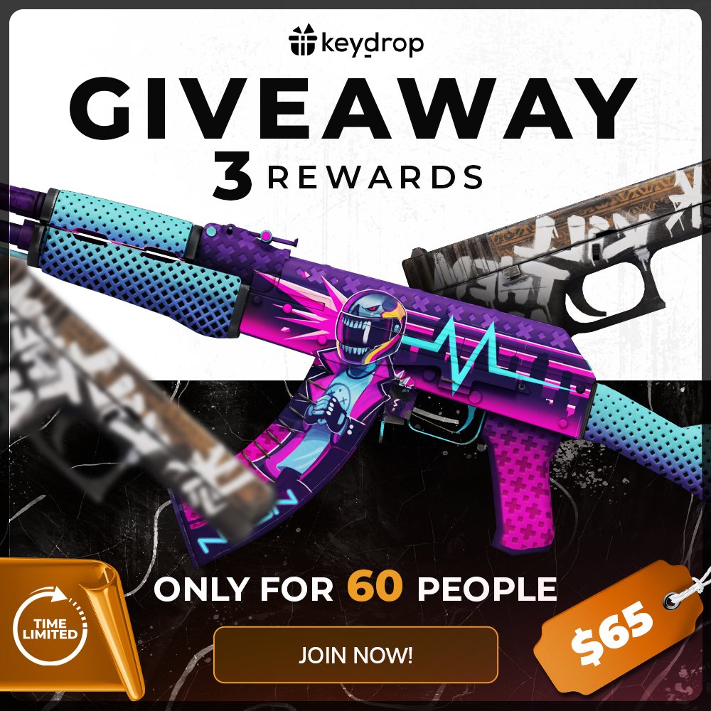 keydropcom's tweet photo. 🎁 $60+ GIVEAWAY 🎁

3 Skins Rewards and 3 Lucky Winners 🏆 Complete a simple requirement to JOIN 😉 FOR 60 PEOPLE ONLY❗️

🔹 https://t.co/HgOy3NYL3r 🔸

Don't wait - JOIN ⤴️ https://t.co/yIuCtC5fBu