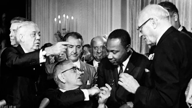 Sixty years ago today, Lyndon B. Johnson signed the #CivilRightsAct of 1964 into law, enshrining critical civil rights protections for all Americans. This watershed legislation provided the tools to protect the voices and voting rights of millions of Americans of color. #MDDems