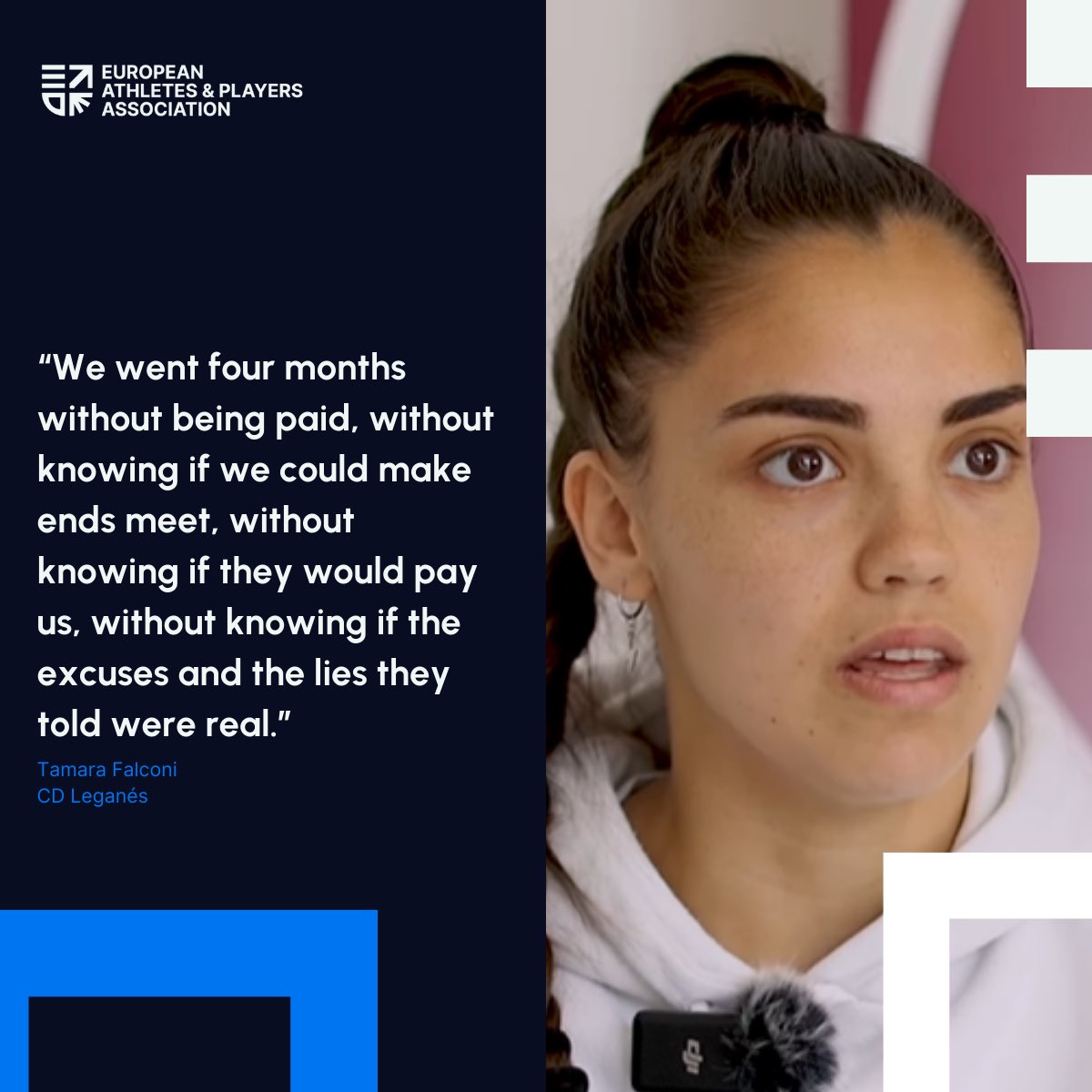 EAPA stands with <a href="/AJFSFemenino/">AJFSF - Asociación de Jugadoras de Fútbol Sala</a> and its members who have been forced to deal with unsatisfactory conditions for much too long. 

#BeyondAthletes