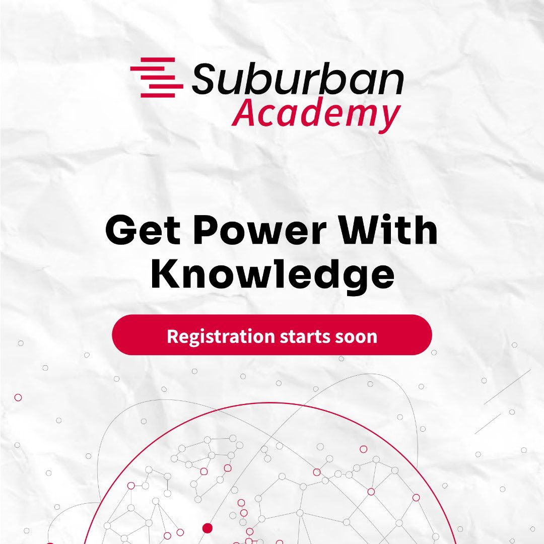 SuburbanCloud's tweet photo. At Suburban, we believe in the power of education and technology to transform lives and communities.

Suburban Academy’s mission is to empower you with the knowledge and skills to innovate, create, and lead in the fourth industrial revolution.

Follow @suburbanacademy for more https://t.co/xYbxJ3tAyg