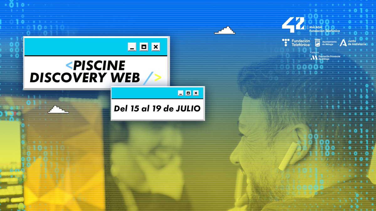 42malaga_ft's tweet photo. 💥 ¡Aprende a crear una página #web en 5 días en la PISCINE DISCOVERY WEB! 

Del 15 al 19 de JULIO sumérgete en #HTML, #CSS y #JavaScript junto a más personas que, como tú, buscan iniciarse en el mundo del #codigo 🖥️

Inscríbete aquí 👉 https://t.co/VYcxiRIoUH https://t.co/indaKalAuJ