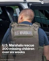 BREAKING: US Marshals recovered 200 missing children across the US during “Operation We Will Find You 2”!

The operation was conducted in 7 federal judicial districts and geographic locations across the U.S. from May 20 to June 24.

123 of the children were recovered from