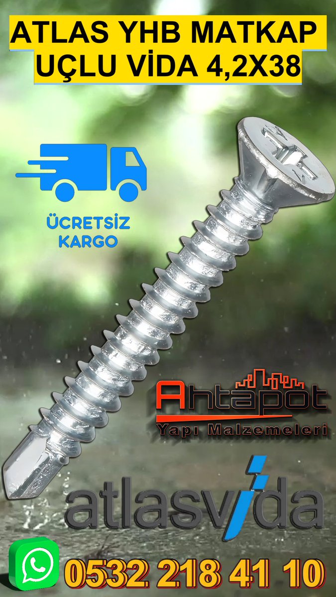 Atlas Matkap Uçlu Vida 4.2×38 #vida #atlasvida #suntavidası #MatkapUçluVida