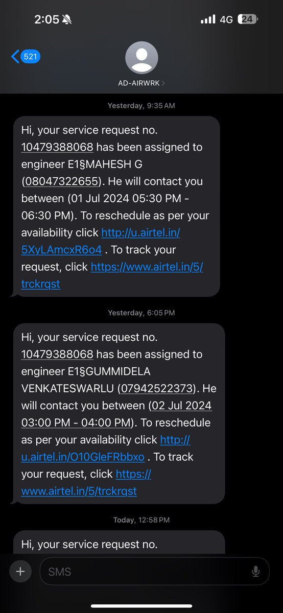 shraddha416's tweet photo. @airtelindia what kind of customer support u r providing? You are giving us option to re schedule, but you yourself are cancelling and rescheduling as per availability. Upon calling technician, he is telling he is wrongly assigned. Please look into it asap. https://t.co/PITuK71ygJ
