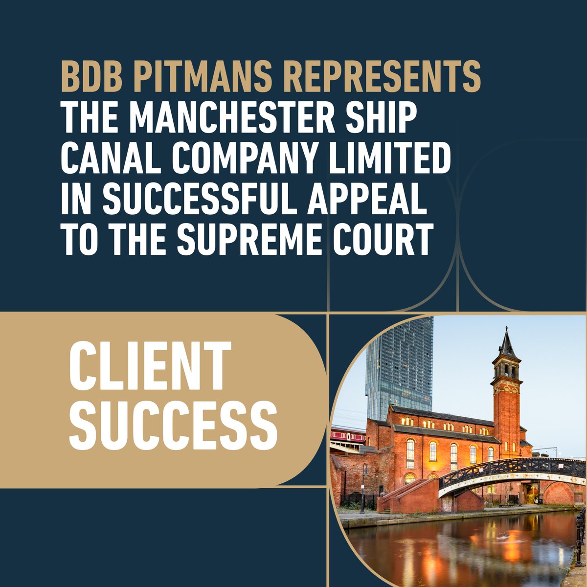 BDBpitmans's tweet image. We are delighted to have represented longstanding client The Manchester Ship Canal Company Ltd in its successful appeal to the Supreme Court against sewerage undertaker United Utilities Water Ltd.

Learn more here: bit.ly/3xPABD1

#deals