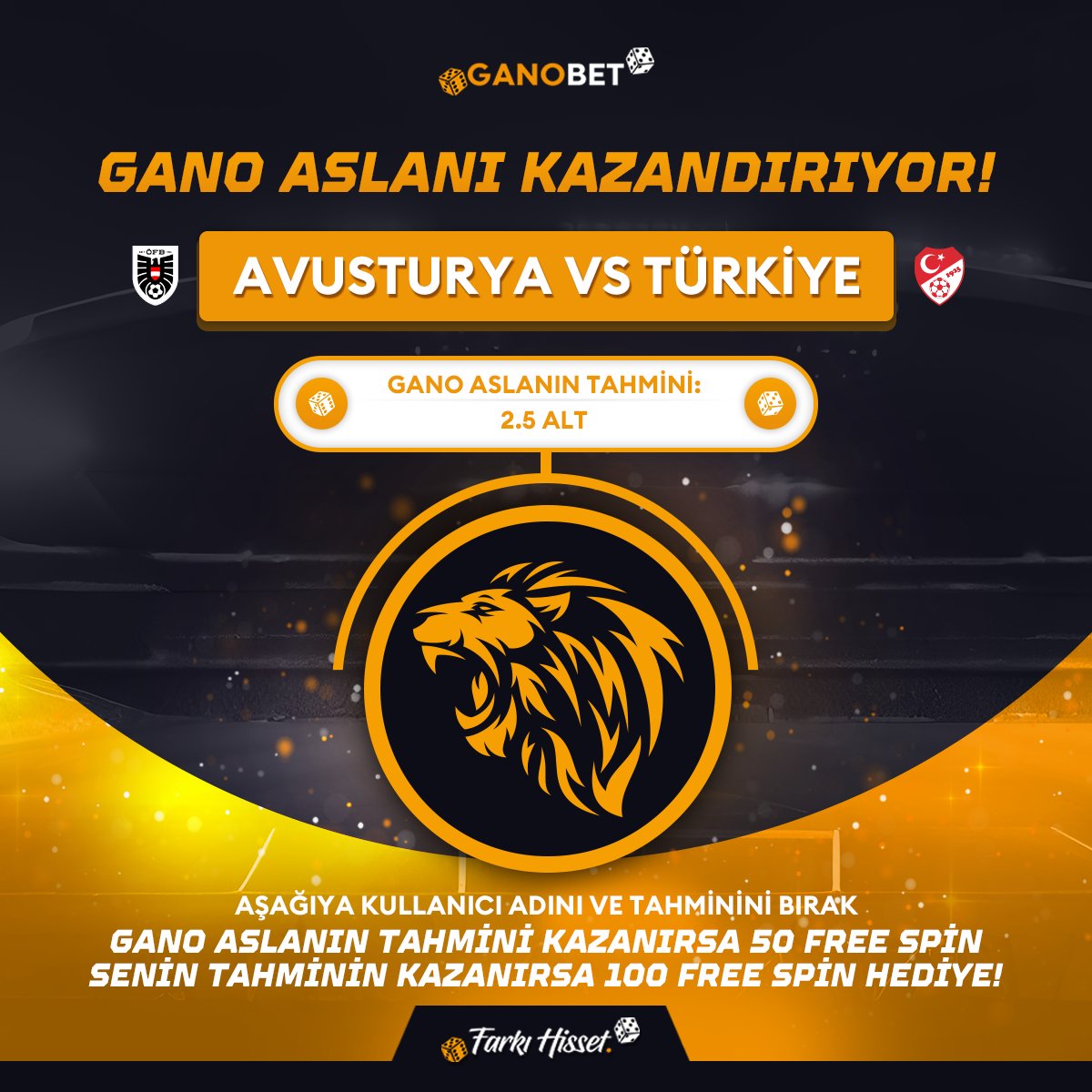OfficalGanobet's tweet photo. Gano Aslanı Kazandırıyor

Avusturya - Türkiye
Gano Aslanın Tahmini: Toplam Goller 2.5 Alt

Yoruma Kullanıcı Adını ve Tahminini Bırak
Gano Aslanın Tahmini Kazanırsa 50 Free Spin
Senin Tahminin Kazanırsa 100 Free Spin Hediye!

-Sosyal medya bonusu kuralları geçerlidir.

#EURO2024 https://t.co/d3Y6UhauWD