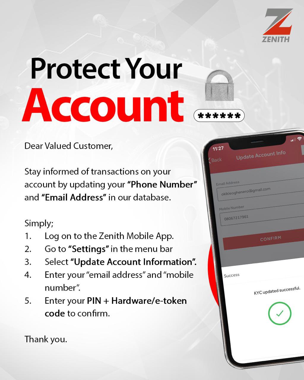 Zenith Bank on X IMPORTANT PUBLIC INFORMATION ZenithBank App https t QEL8BBUK5b X