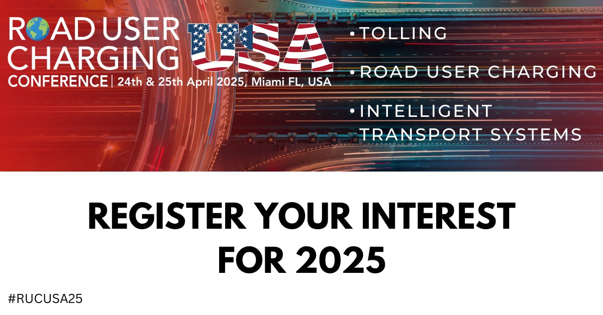 Road User Charging Conference USA 2025 is already underway and you can be apart of it!

Join us for:
- Invaluable peer-to-peer learning
- Active discussion
- Analysis of the best RUC practices

Be sure to register your interest 👇
lnkd.in/gsgZzUmB

#RUCUSA25 #Tolling
