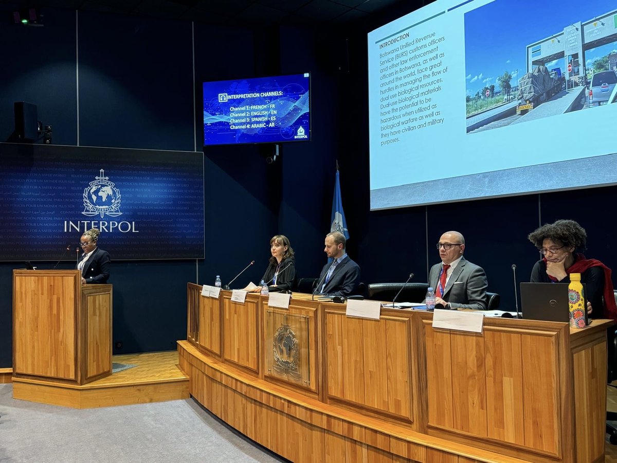 INTERPOL_CBRNE's tweet photo. Day 1 of the #GlobalBioConference kicked off with a session on the biological threat landscape. 

Also on the agenda:
🏭Critical infrastructure protection
🎯Targeted threats
🔀Dual-use commodities 
🔬Research in biotechnologies &amp; life sciences https://t.co/JhvyixXRax