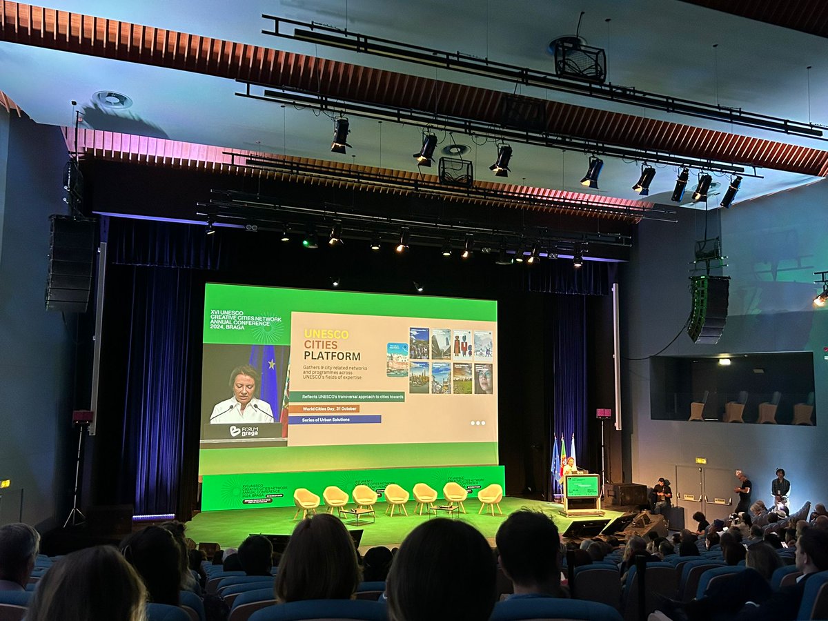 Here we are at the XVI creative cities network annual conference 2024 in Braga, listen to Ms Denise Bax, Secretary of the UCCN. Let’s build a sustainable future for all through culture!
<a href="/UNESCO/">UNESCO 🏛️ #Education #Sciences #Culture 🇺🇳</a> <a href="/BragaMediaArts/">Braga Media Arts</a>