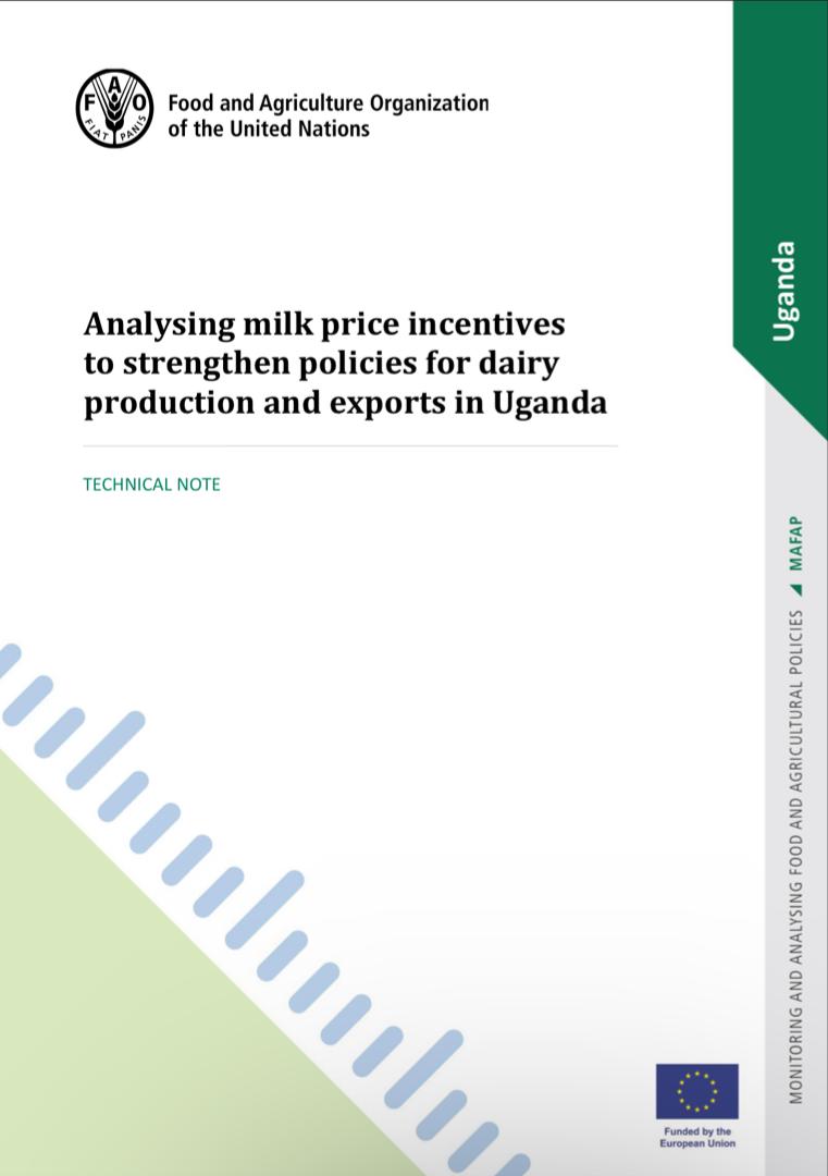 FAO in Uganda (@faouganda) on Twitter photo Uganda's dairy 🥛🥛 industry:
✌️High potential
📈Growth in exports
👎Multiple challenges
⬇️Low productivity
▶️informal markets &
🔷trade barriers.
A new <a href="/FAO/">Food and Agriculture Organization</a> & <a href="/DDAUganda/">Dairy Development Authority</a> 🇺🇬 study offers solutions for better prices for farmers.
More here 👉doi.org/10.4060/cc3804… Uganda's dairy 🥛🥛 industry:
✌️High potential
📈Growth in exports
👎Multiple challenges
⬇️Low productivity
▶️informal markets &
🔷trade barriers.
A new <a href="/FAO/">Food and Agriculture Organization</a> & <a href="/DDAUganda/">Dairy Development Authority</a> 🇺🇬 study offers solutions for better prices for farmers.
More here 👉doi.org/10.4060/cc3804…