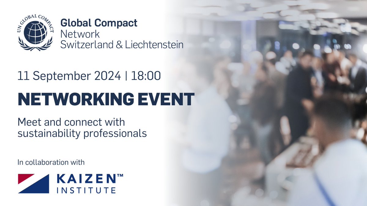 Kaizen Institute (@kaizen) on Twitter photo Join us & <a href="/GlobalCompactCH/">UN Global Compact Switzerland & Liechtenstein</a> for our upcoming in-person networking event on 11 September in Zug. You will have the opportunity to discuss and network with like-minded sustainability professionals. ā”ļøRegister now: globalcompact.ch/event-details/ā¦
#Kaizen #UNGCNSL #UNGCNSLAmbassador Join us & <a href="/GlobalCompactCH/">UN Global Compact Switzerland & Liechtenstein</a> for our upcoming in-person networking event on 11 September in Zug. You will have the opportunity to discuss and network with like-minded sustainability professionals. ā”ļøRegister now: globalcompact.ch/event-details/ā¦
#Kaizen #UNGCNSL #UNGCNSLAmbassador