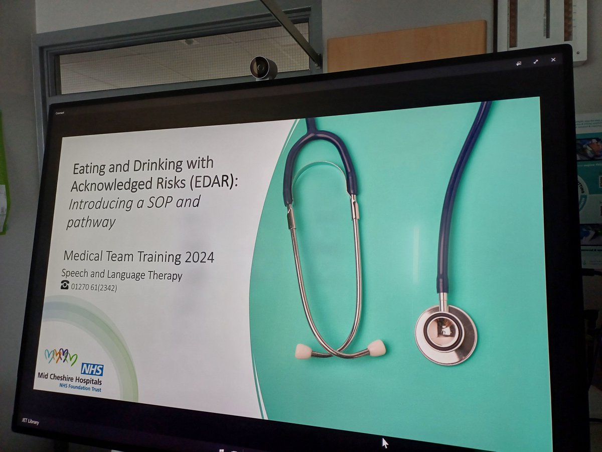 MCHFT Adult Speech and Language Therapy (@midcheshireslt) on Twitter photo This summer we are rolling out a new EDAR (Eating and Drinking with Acknowledged Risks) pathway in the hospital to facilitate decisions that optimise nutrition/hydration for our patients with dysphagia... Training our lovely ACPs in orthopaedics this afternoon 🤓 <a href="/MidCheshireNHS/">Mid Cheshire Hospitals 🏥</a> This summer we are rolling out a new EDAR (Eating and Drinking with Acknowledged Risks) pathway in the hospital to facilitate decisions that optimise nutrition/hydration for our patients with dysphagia... Training our lovely ACPs in orthopaedics this afternoon 🤓 <a href="/MidCheshireNHS/">Mid Cheshire Hospitals 🏥</a>