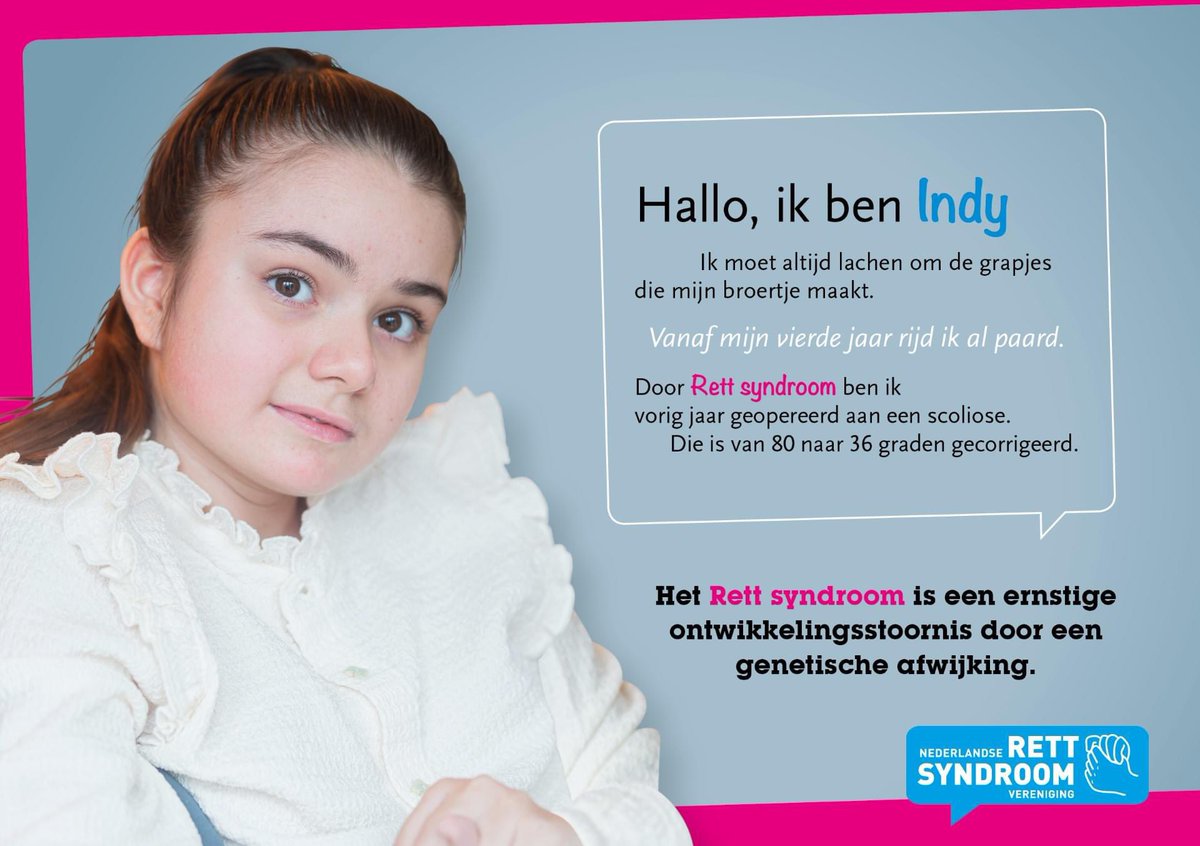 Indy is een lief, zacht, vrolijk dametje van 12 jaar. Ze houdt van K3, maar nog meer geniet ze van mensen om haar heen. Zo heeft ze een bijzondere band met haar broertje. Hij houdt van grapjes en daar geniet ze zo van, ze ligt regelmatig in een deuk van het lachen.  
🧵