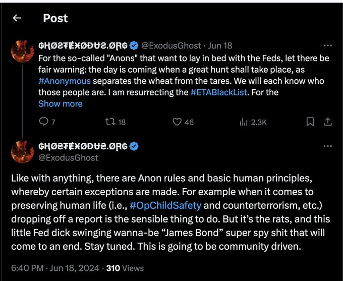 #Anonymous have a problem...people not believing neither helping the #victims as those #women are being attacked or threaten by some #Anons for having to turn to federal agencies for help.

Stop making excuses for bad #Anons instead get rid of those #Cyber_Criminals in the group.