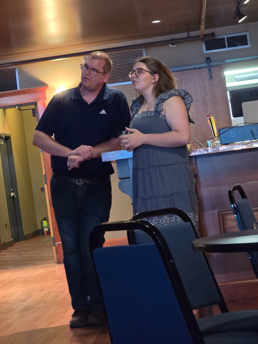 HCCareer's tweet photo. What do we do in the summer? We support alumni, work with current students, &amp; speak to incoming families. Recently we cheered on the new Executive Director of the Lark, Mikayla VanNatter, pictured here, introducing her documentary for EnCourage. Contact Kim or Carissa anytime! https://t.co/FtVxGHk48G