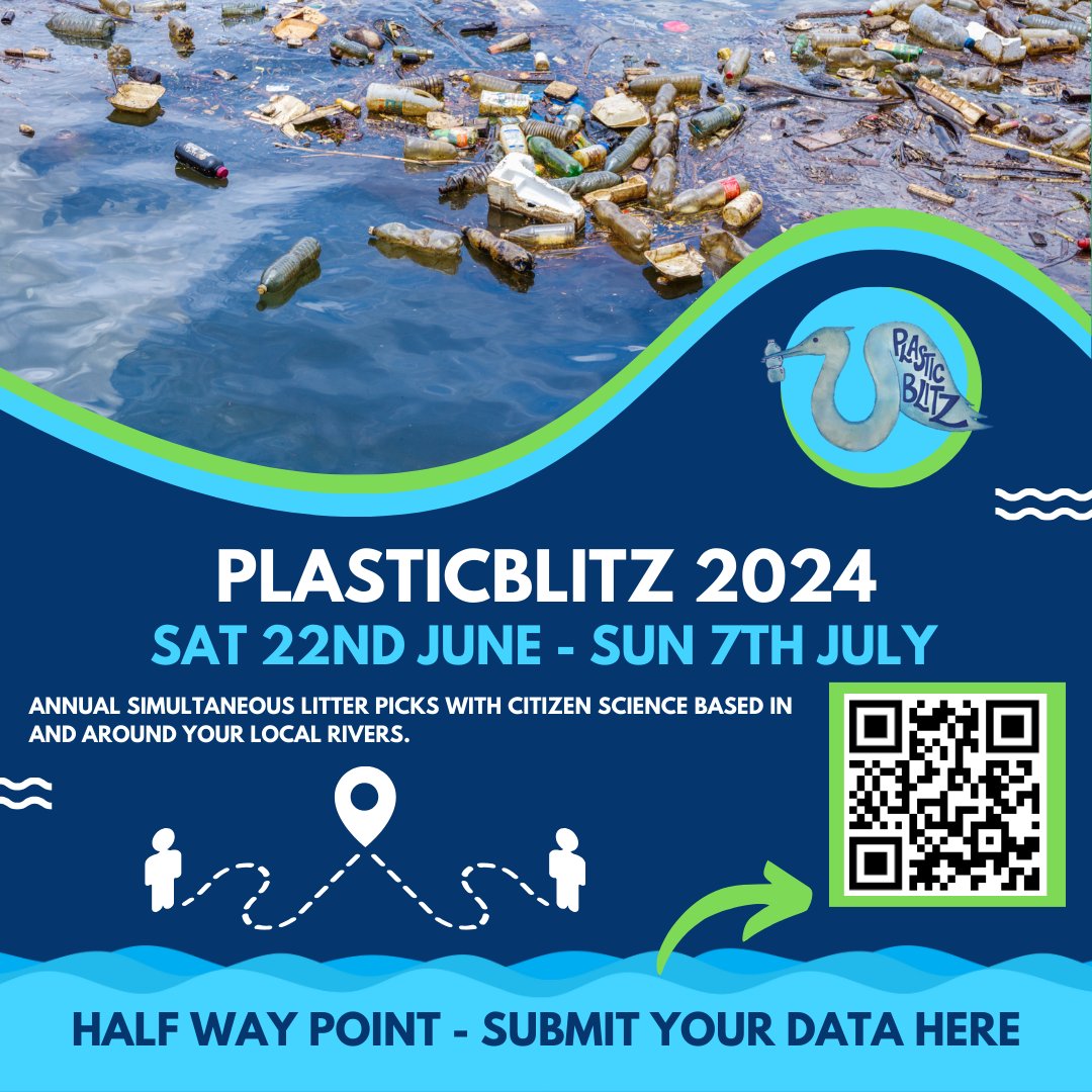💦Just over half-way through this year’s Plasticblitz!

🚮Thanks to all the Plasticblitz teams taking part.

📝Have you submitted your data yet? If not, scan the QR code below or enter your data here: ow.ly/YahT50StIa3