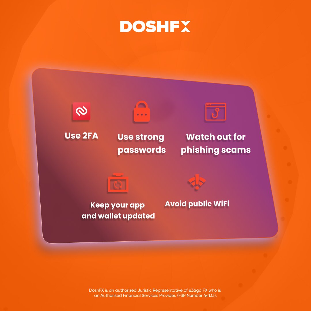 DoshXofficial's tweet photo. Defend your DoshFX wallet like the Springboks
with these security tips ๐ก๏ธ๐๐๐ฑ๐๏ธ. #DoshFX
#crypto #security https://t.co/qEFKSB1dbr