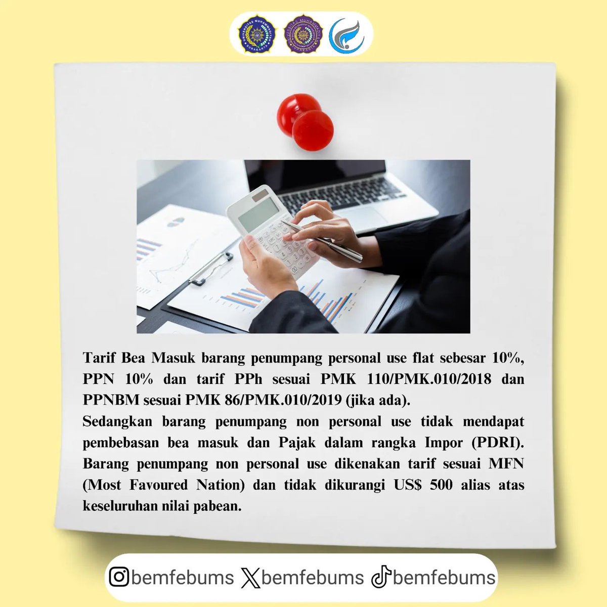 [ECONOMIC FUN FACT: Liburan dan belanja keluar Negeri? Ini besaran pajak terbarunya]

======================
Bidang Keislaman dan Keilmuan
BEM FEB UMS 2024
Kabinet Pertaruhan