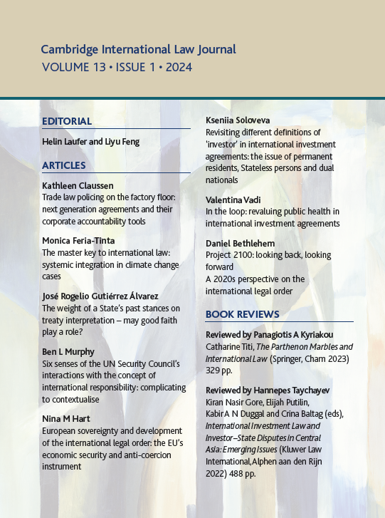 CamIntLJ's tweet photo. Volume 13(1) of the Cambridge International Law Journal has been published.

Many thanks to our Editorial Board, Academic Review Board, and ad-hoc academic reviewers. Many thanks also to Edward Elgar Publishing for their continued support.

@Elgar_Law 

https://t.co/pW6SwJoVmn https://t.co/os027yQ2QD