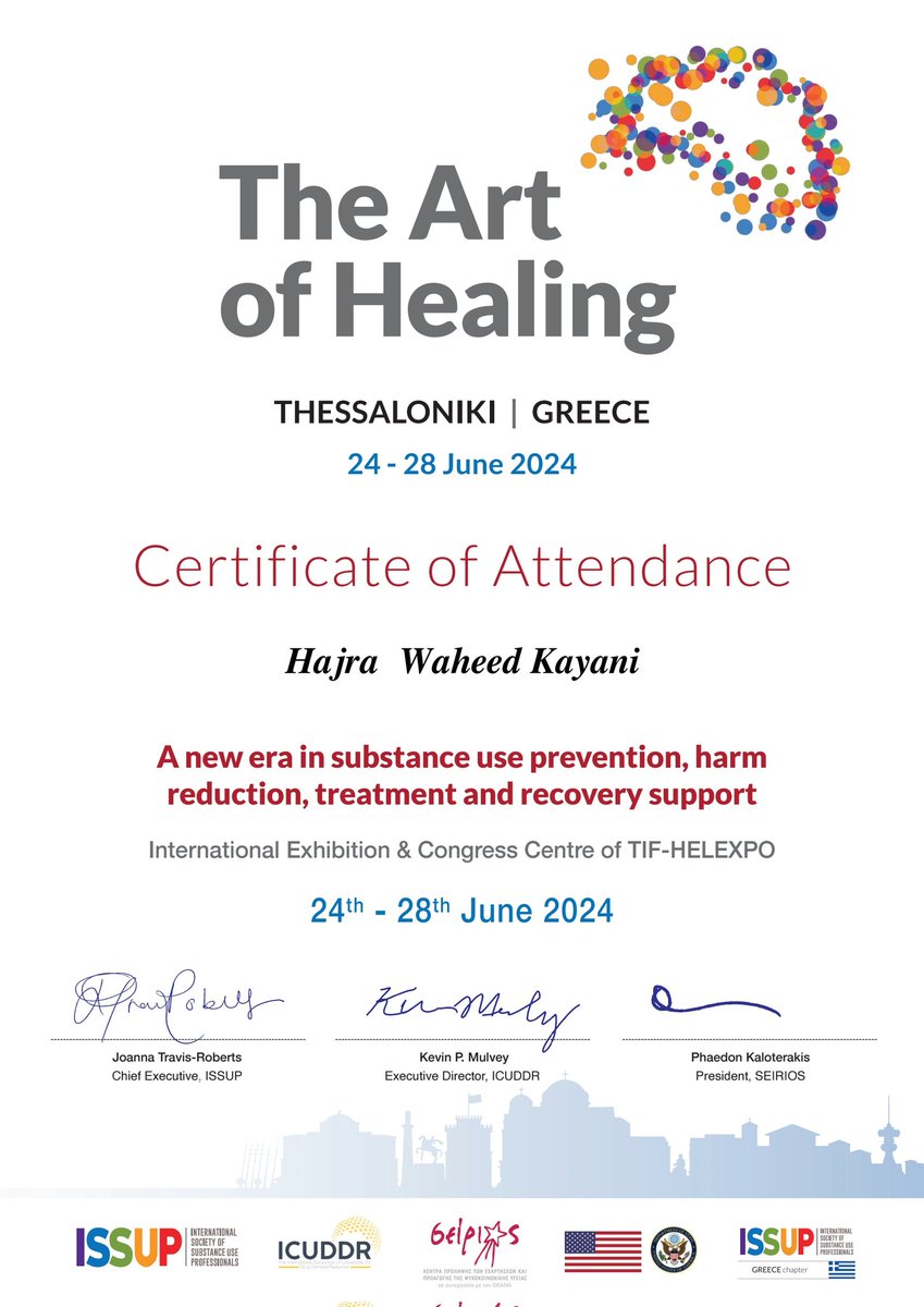 HWKsoulhealer's tweet photo. Thanks ISSUP for the incredible 'Art of Healing' conference in Thessaloniki, Greece 2024! Loved the knowledge sharing, connections & growth. Honored to receive a certificate for my participation. Keep shining!
#ISSUP #ArtofHealing #Thessaloniki2024 https://t.co/8QaslHM6MF