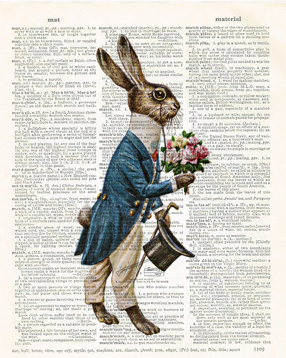 LiteralPrints's tweet image. Ever feel like your walls are as lifeless as your ex's excuses? Meet Gentleman Bunny, the only dude in a suit who won’t ghost you (and he brings flowers 💐). Add a touch of vintage weirdness to your space. 🖤🐇 #VintageVibes #EdgyHomeDecor #SorryNotSorry