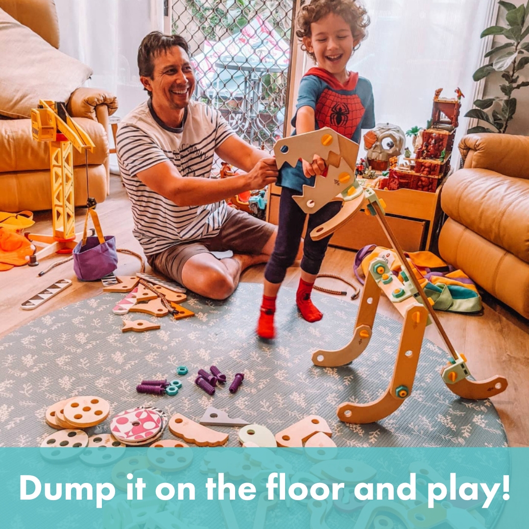 Rigamajig's tweet photo. Swap screen time for playtime this summer with Rigamajig Junior and Spinning Tops! Keep young minds engaged—enjoy a 10% discount until July 14. Whether for your home, summer camp, or community, these kits combine learning and fun through engaging, imaginative play. #STEAM #SEL https://t.co/63mx4H9Rtj