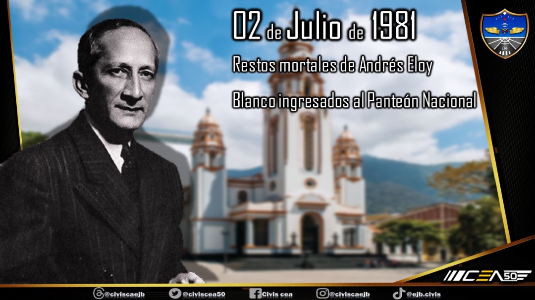 🗓️ #2Jul || Hace cuarenta y tres años, los restos mortales del poeta y político venezolano Andrés Eloy Blanco son ingresados al Panteón Nacional.
#OrgullosoDeSerVenezolano
#Venezuela
#FANB
#SoloUnidosVenceremos
#CEA50