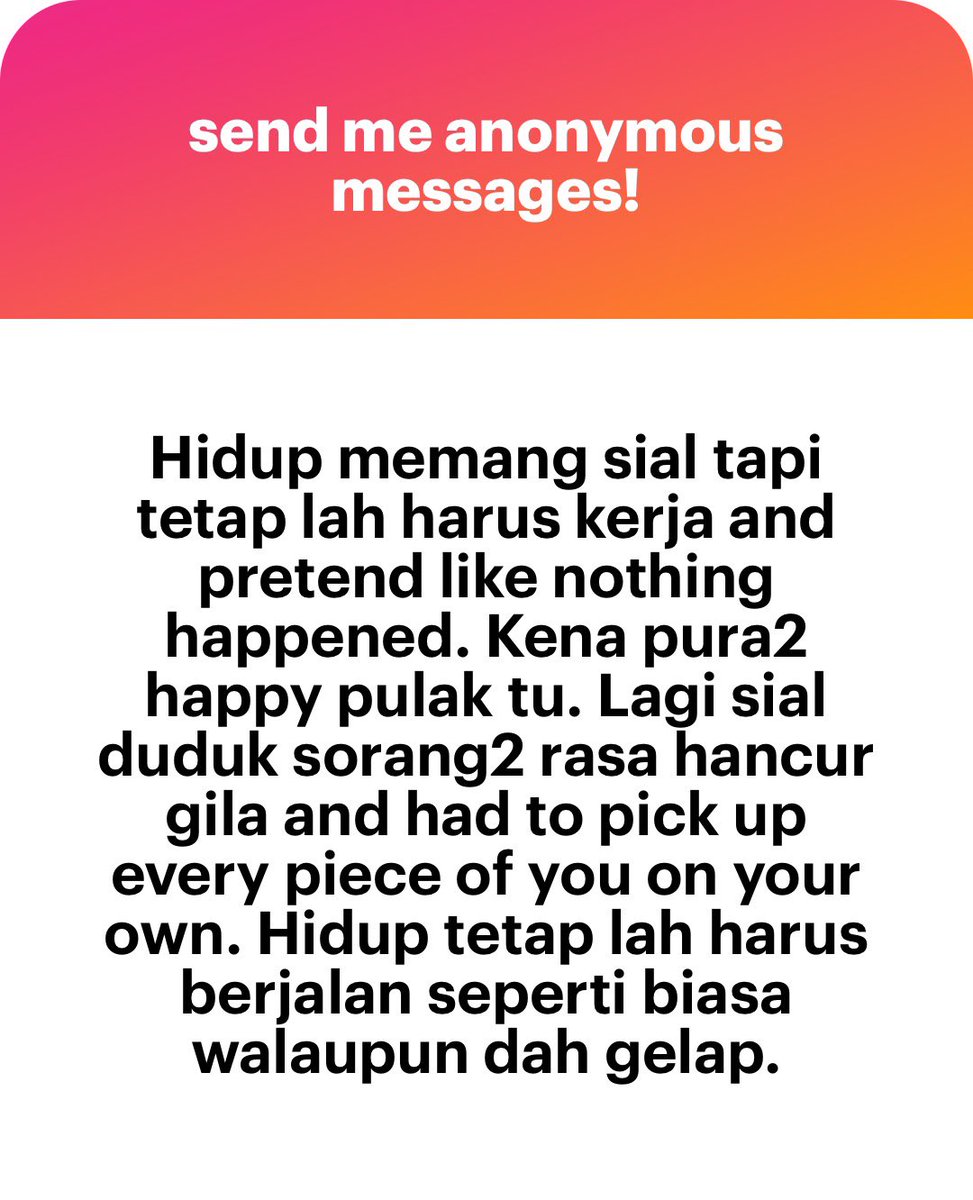 meinmokhtar's tweet image. Stay strong anon! Routine hidup tetap kena jalan